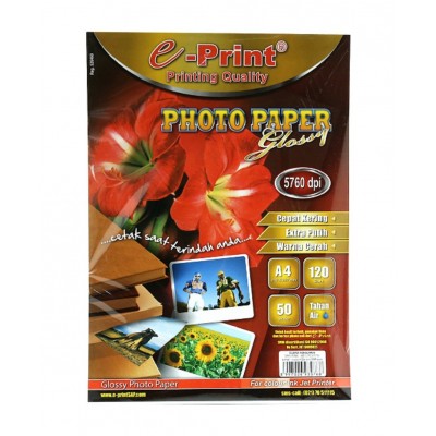 E-PRINT Photo Paper Glossy A4 120gsm 50 Sheet